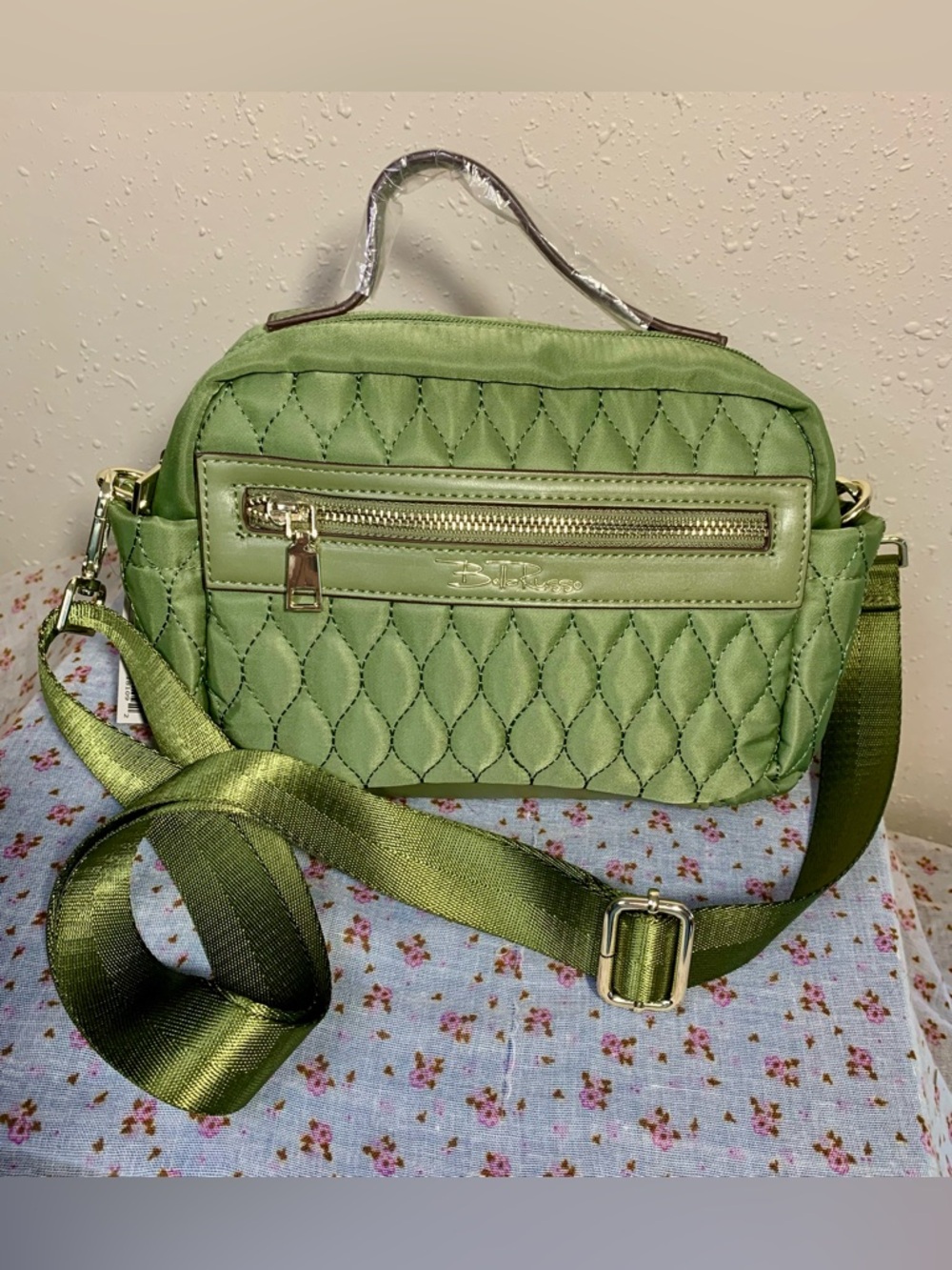 Bella Russo Quilted Crossbody Bag with Adjustable Strap